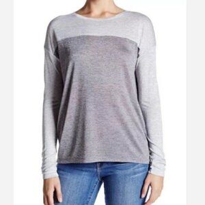 Vince Gray Piping Lightweight Long Sleeve Top M